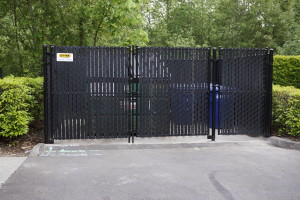 Chainlink Fence around Garbage Dumpsters