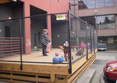 Black Chain Link Fence Around Playground