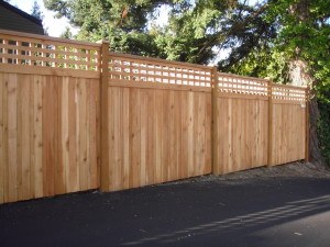 Cedar Fence attached to Concrete