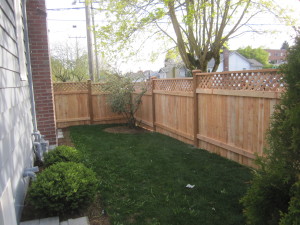 Cedar Fence with Lattice Top "Back Side"