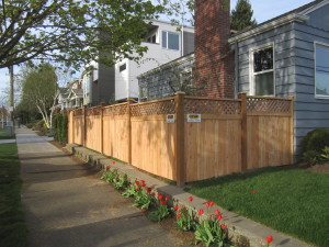 Cedar Fence with Lattice Top "Front Side"