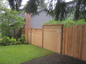 Lattice Top Fence with Double Gate