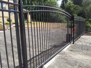 Iron Arched Gate with Spear Point Iron Fence